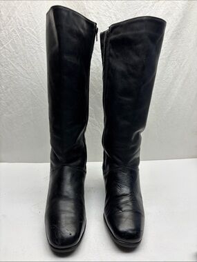 Regence Tall Black Leather Women's Riding Boots, SZ 8 D